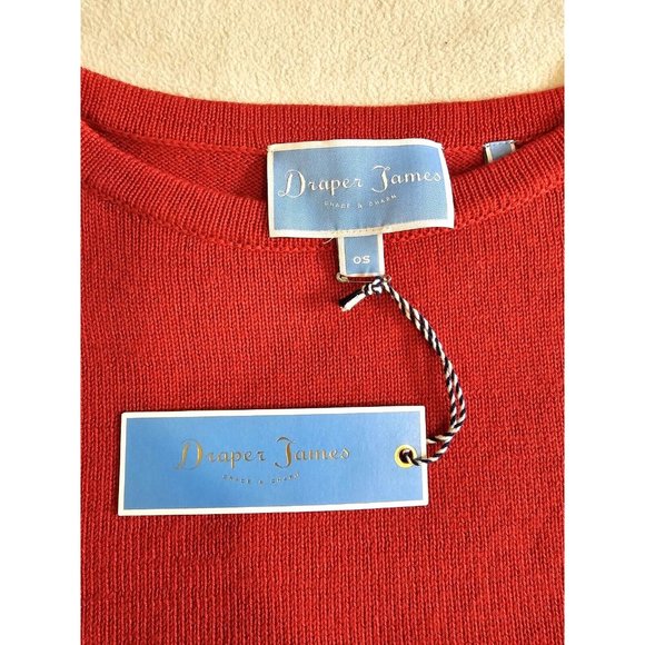 Draper James Red Blue Cotton Spirit Sweater Cape Poncho One Size NWT - Picture 8 of 8